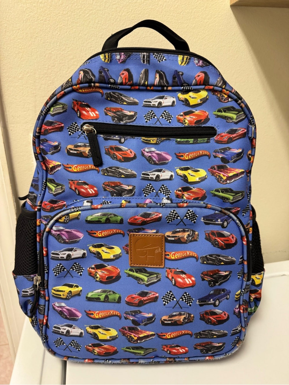 Kids Blue Race Car Backpack by George Hats